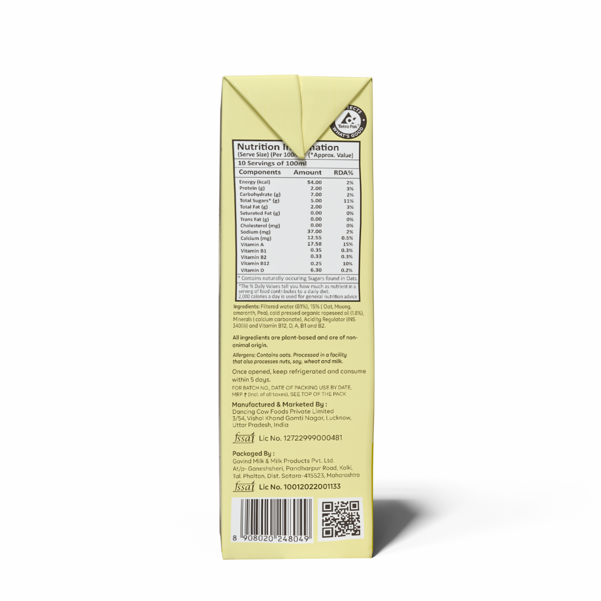 Oatish Extra Creamy: 180 ml | Plant Based Oat Milk